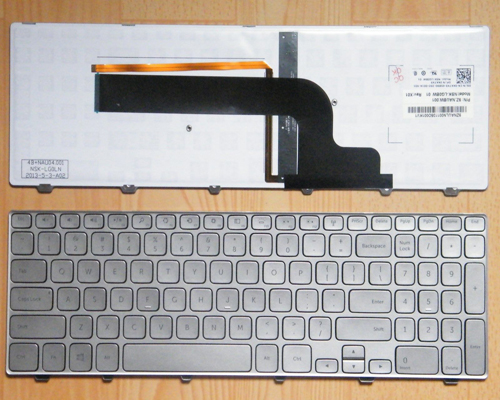 Genuine New DELL Inspiron 15-7537 Keyboard -- Silver, with Backlit