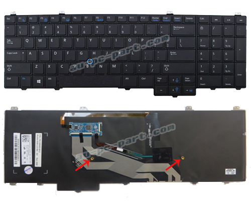 Original Dell Latitude E5540 Laptop Keyboard -- With Pointing Stick (Pointer), With Backlit