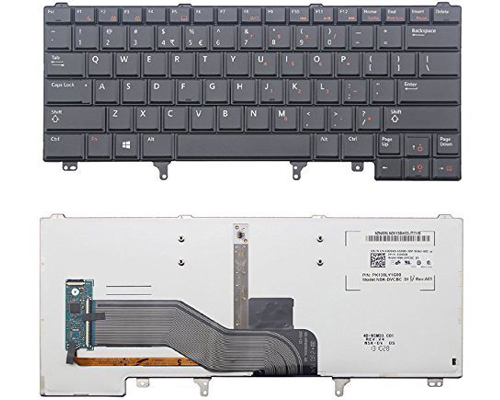 Genuine Dell Latitude E6220 E6230 E6320 E6420 E6430 Laptop Keyboard -- Without Pointing Stick (Pointer), With Backlit