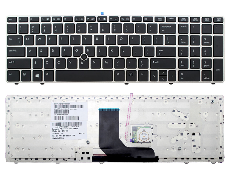 Genuine HP Probook 6560B 6565B EliteBook 8560P 8570P Laptop Keyboard -- With Pointstick