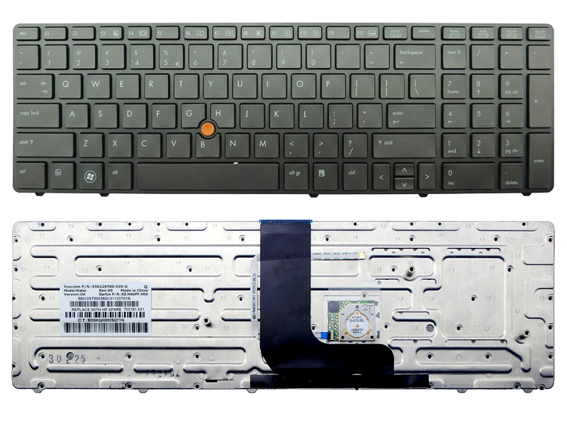 Genuine HP Elitebook 8560W 8570W Series Laptop Keyboard -- With Mouse Poin