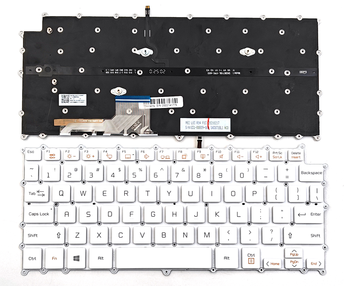 Replacement Backlit White Keyboard for LG Gram 13Z980 13Z990 14Z980 14Z990 Series Laptop