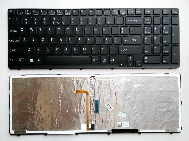 Genuine New Sony VAIO E 17" E17 SVE17 SV-E17 Series Laptop Keyboard -- with Backlit, Black